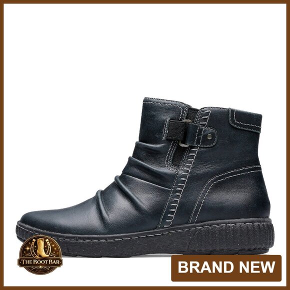 Women's Leather Ankle Boots Side Zip Comfort Footbed Slip-Resistant